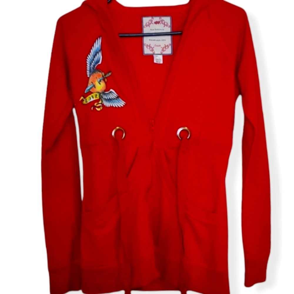 🦋Wild Punch❤🗡 Half Zip Hooded Jacket with Pockets, Size S